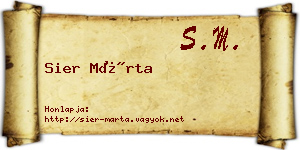 Sier Márta névjegykártya