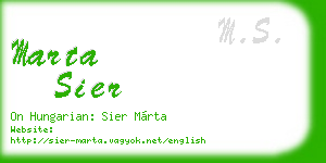 marta sier business card